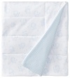 Little Me Baby-Boys Newborn Lullaby Puff Blanket, White/Light Blue, One Size