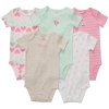 Carter's Baby Girls' 5-Pack S/S Bodysuits - Mint/Pink - 12 Months