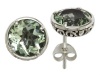 Balissima By Effy Collection Sterling Silver Green Amethyst Earrings