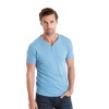 Lucky Brand Apparel Men's Y-Neck Tee Shirt Del Mar Blue