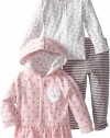 Little Me Baby-girls Infant Pretty Floral 3 Piece Jacket Set, Pink Multi, 24 Months