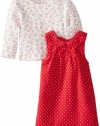 Little Me Baby-girls Infant Barberry Floral Dot Jumper Set, Red Print, 24 Months