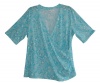 Charter Club Womens Plus Size Summer Top 0x, 100% Cotton, Turquoise Sea Blue 42