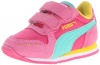 PUMA Cabana Racer Mesh V Kids Sneaker (Toddler/Little Kid),Purple/Flurocent Pink/Green,10.5 M US Little Kid