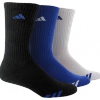 adidas Men's Cushioned 3 Stripe Color Crew Sock (Pack of 3)