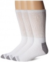 Dockers Men's Big-Tall Docker's 3-Pack Non-Binding Cushion Comfort Crew Sock, White, 12-15 Sock Size