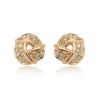 FM42 18k Rose/White Gold Plated Cubic Zirconia Love Knot Style Stud Earrings