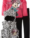 Disney Girls 2-6X Minnie Mouse 3 Pieced Printed Vest Pullover and Pant