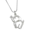 Adorable Little Crystal Baby Elephant Outline 1 Charm Silver Tone Necklace for Girls and Teens