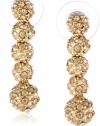 Anne Klein All That Glitters Gold-Tone and Topaz Stacked Fireball Drop Earrings