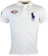 Polo Ralph Lauren Mens Custom Fit Big Pony Mesh Polo Shirt - L - White
