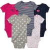 Carter's 5 pack Short Sleeve Bodysuit navy and pink 9 months