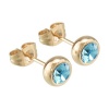 FM42 18k Yellow Gold Plated Blue/Colorless/Green /Pink/Turquoise Crystal Stud Earrings 6MM