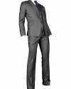 YWWH Men's Suit JJ211 One Button Solid Slim Fit Vested Suit 3 Pcs Set - Charcoal
