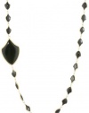 Lauren Harper Collection Midnight 18k Gold and Black Onyx Crest Shape Link Chain