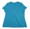 Charter Club Women's Plus Size Blouse Top 1x, Short Sleeve, Teal Turquoise Blue, 1x