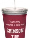 Tree-Free Greetings cc34376 Crimson Tide College Football Fan Artful Traveler Double-Walled Cool Cup with Reusable Straw, 16-Ounce