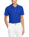 IZOD Men's Short Sleeve Poly Solid Grid Golf Polo