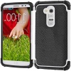 myLife Tiger White {Ribbed Back Design} 2 Layer Neo Hybrid Case for the for the LG G2 Smartphone (External Rubberized Hard Safe Shell Piece + Internal Soft Silicone Flexible Bumper Gel)