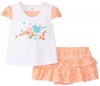 ABSORBA Baby-Girls Infant Birds Short Set, White/Orange, 18 Months