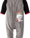 Bon Bebe Baby-boys Newborn Beep Beep Velour Snap Front Footed Coverall
