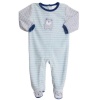 ABSORBA Baby-Boys Newborn B Stripe Bear Footie, Stripes, 0-3 Months