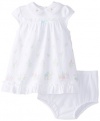 Little Me Baby-Girls Newborn Garden Dress and Panty, White Floral, 9 Months