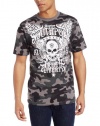 Southpole Men's All Over Camo Graphic T-Shirt In Flock Prints with Winged Theme