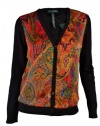 Ralph Lauren Women's Silk-Cotton-Polyester Paisley Cardigan Sweater