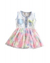 Urparcel Girls Lace Mini Dress Skirts Floral One Piece Party Vest Sundress 1-4y