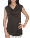 Womens MICHAEL Michael Kors Draped Neck Sleeveless Shirt / Tank Top