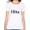 Print Evolution Backwards Cute Girl Tee Shirts