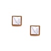 Vince Camuto Earrings, Gold-Tone with White Acrylic Stone Square Pyramid Stud Earrings