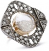 Moritz Glik Kaleidoscope 18K Gold, Oxidized Silver and Diamond Statement Ring, Size 7
