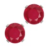 2.10 Ct Round Red Ruby Sterling Silver 4-prong Stud Earrings 6mm