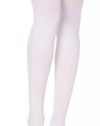 WHITE Ladies' Thigh High/Over Knee High Solid Opaque Socks-Medium