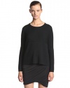 Helmut Lang Women's Plush Wool Scoop-Neck High/Low Pullover Sweater