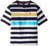 U.S. Polo Assn. Big Boys' Short-Sleeve V-Neck Stripe T-Shirt