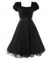 H&R London 50's Vintage Tea Prom Dress Plain Black - XS = US 4, UK 8