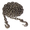 Koch A05292 3/8 by 14-Feet Log Chain Grade 43 with Grab and Slip Hooks, Self Colored