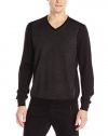 Calvin Klein Sportswear Men's Merino Acrylic Wear Pattern V-Neck Sweater