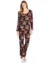 Betsey Johnson Women's Microfleece Pajama Set, Rose To The Occasion, Medium