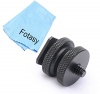 Fotasy SCX1 1/4-Inch 20 Tripod Screw to Flash Shoe Mount Adapter with Premier Cleaning Cloth (Black)