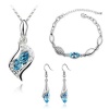 Mondaynoon Swarovski Elements Austrian Crystal Jewelry Sets Angel Necklace ,Earring And Bracelets (Sea Blue)