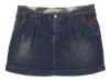 Burberry Brit Women's Leather Belted Denim Mini Skirt