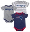 NFL Infant Premium Field Goal 3Pc Bodysuit Set - New England Patriots - 24M