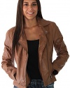 Andrew Marc Brianna Women's Motorcycle Jacket Zip Coat Brown Size M