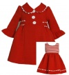 Bonnie Jean Baby Girls Jacquard Coat & Dress Set, Orange-Red, 12M