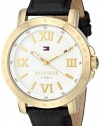 Tommy Hilfiger Women's 1781441 Gold-Tone Stainless Steel Watch with Black Leather Band
