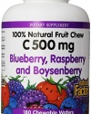 Natural Factors Vitamin C Blueberry, Raspberry, Boysenberry Chewables 500mg Wafers, 180-Count